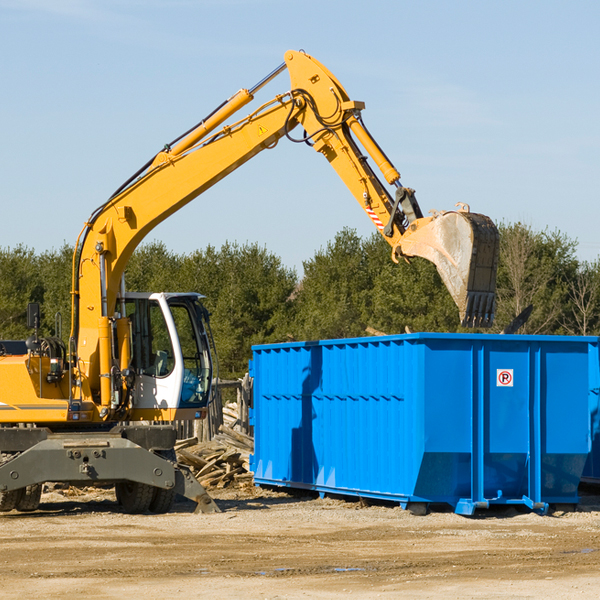 are there any restrictions on where a residential dumpster can be placed in Adams